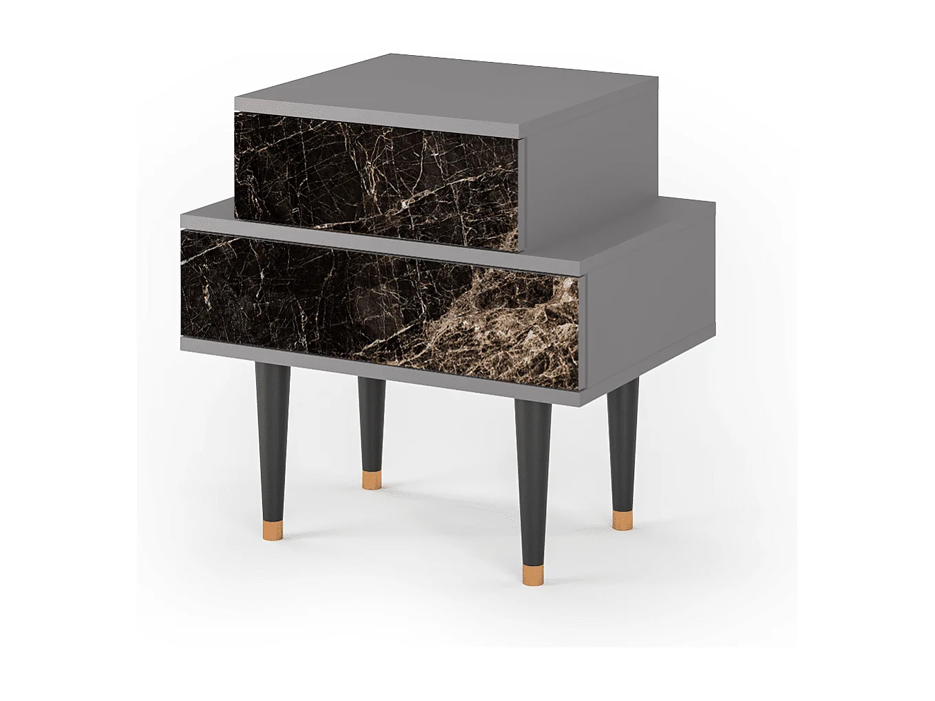 Stolik nocny - 58х58х41 cm - NS1 - Night Abyss, Szary