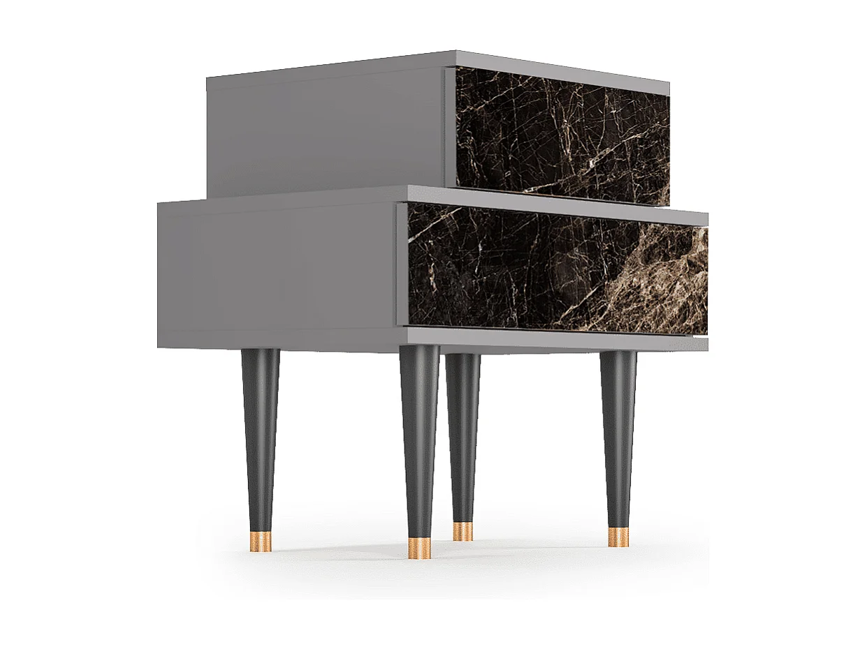 Stolik nocny - 58х58х41 cm - NS1 - Night Abyss, Szary