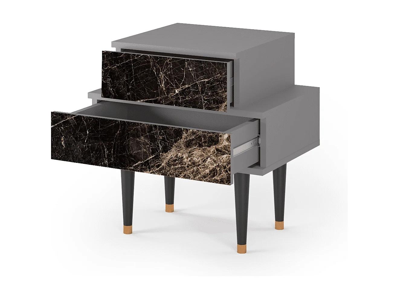 Stolik nocny - 58х58х41 cm - NS1 - Night Abyss, Szary