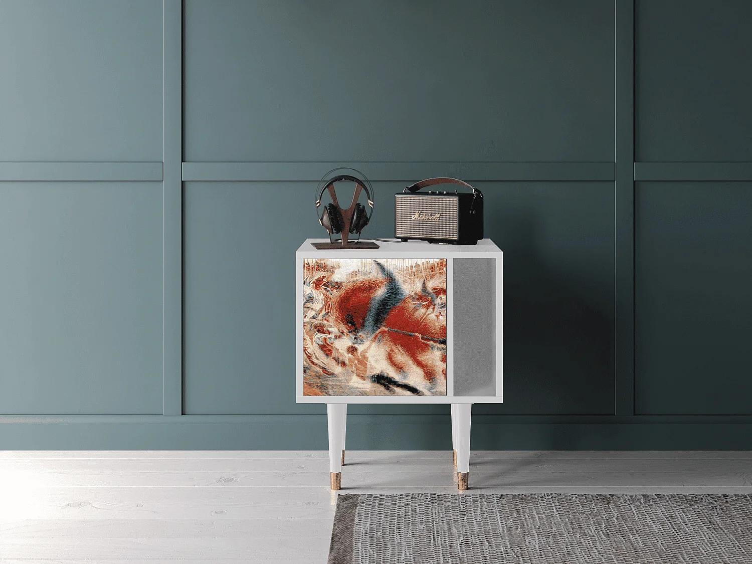 Stolik nocny - 57х69х48 cm - S2 - The City Rises, Biały