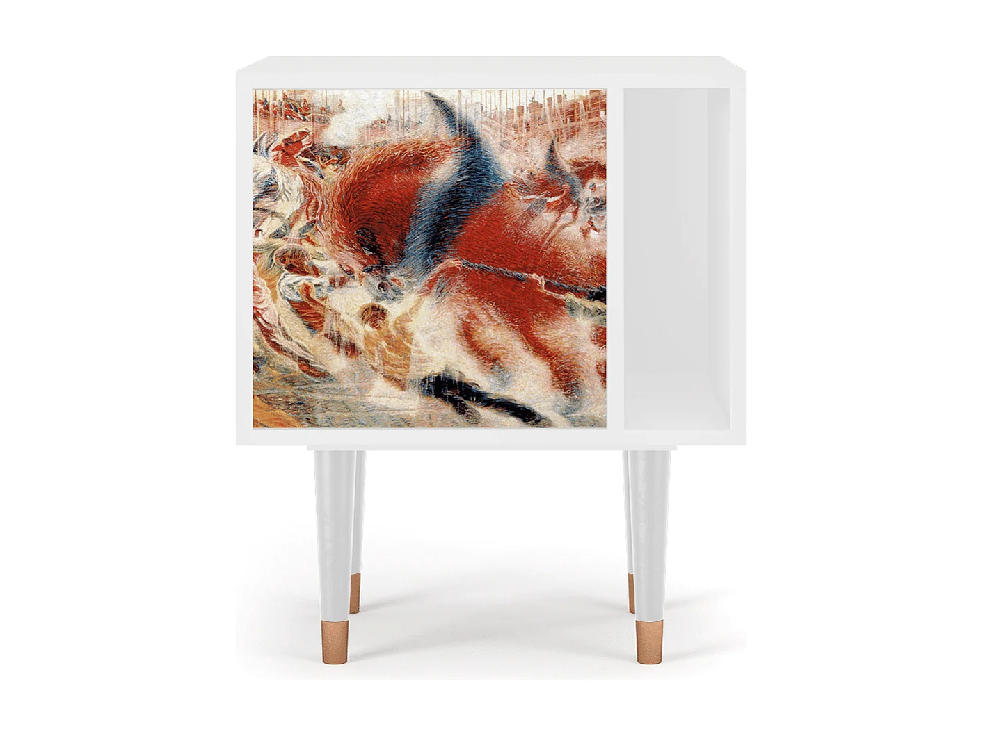 Stolik nocny - 57х69х48 cm - S2 - The City Rises, Biały