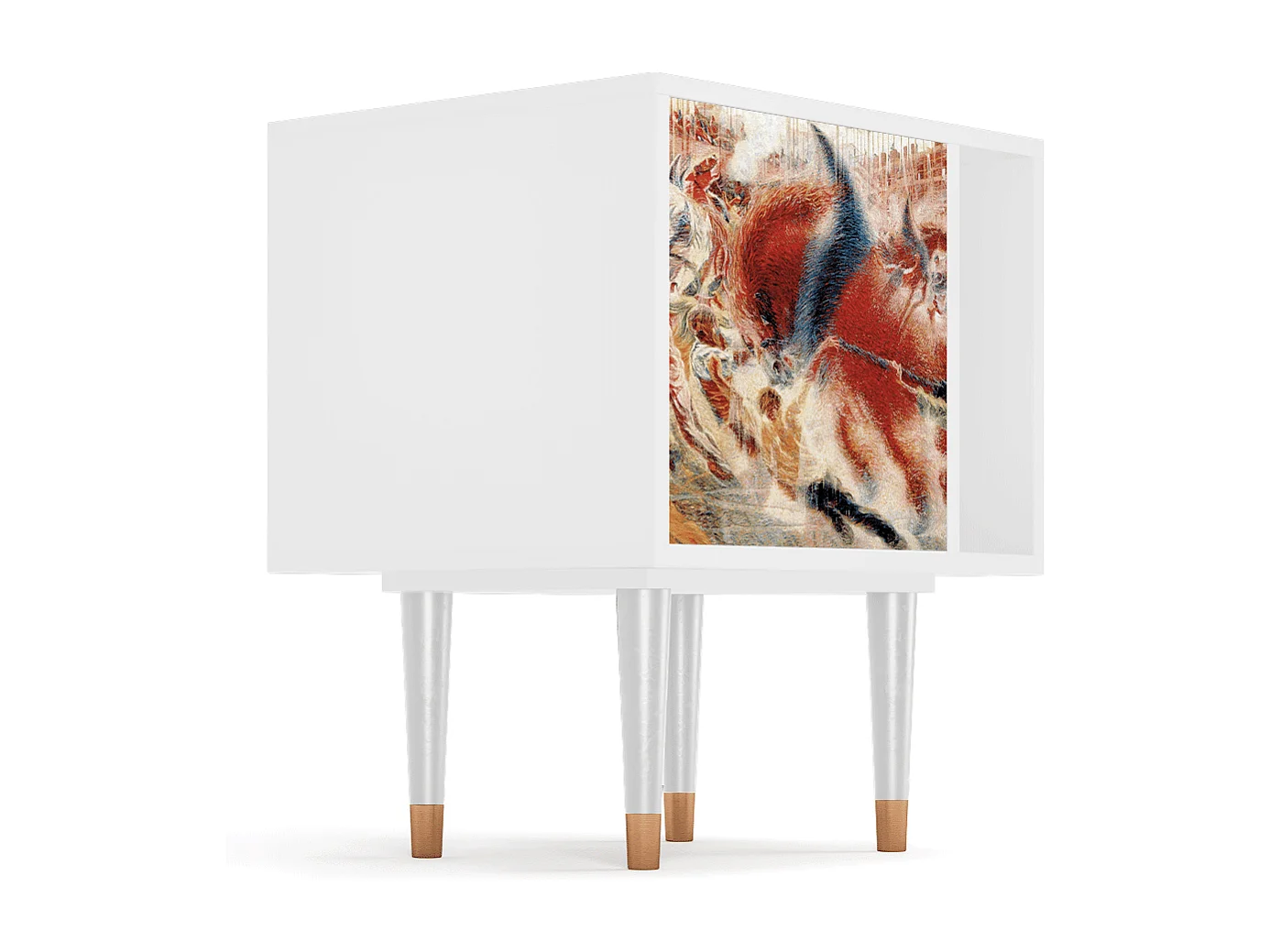 Stolik nocny - 57х69х48 cm - S2 - The City Rises, Biały