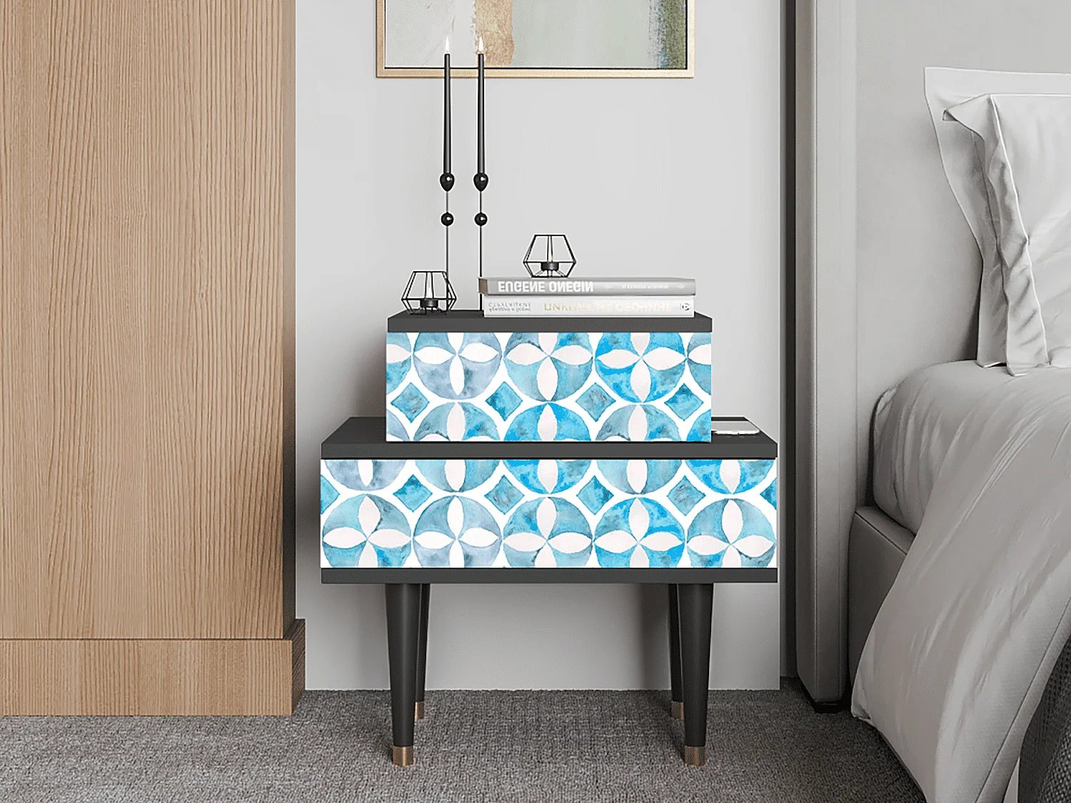 Nachtkastje - 58х58х41 cm - NS1 - Porto Mood, Antraciet