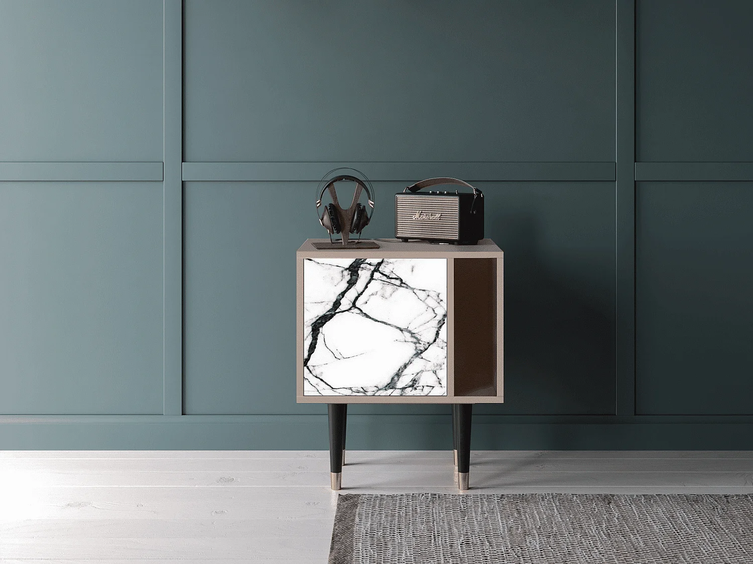 Table de nuit - 57х69х48 cm - S2 - Raven Marble, Latte