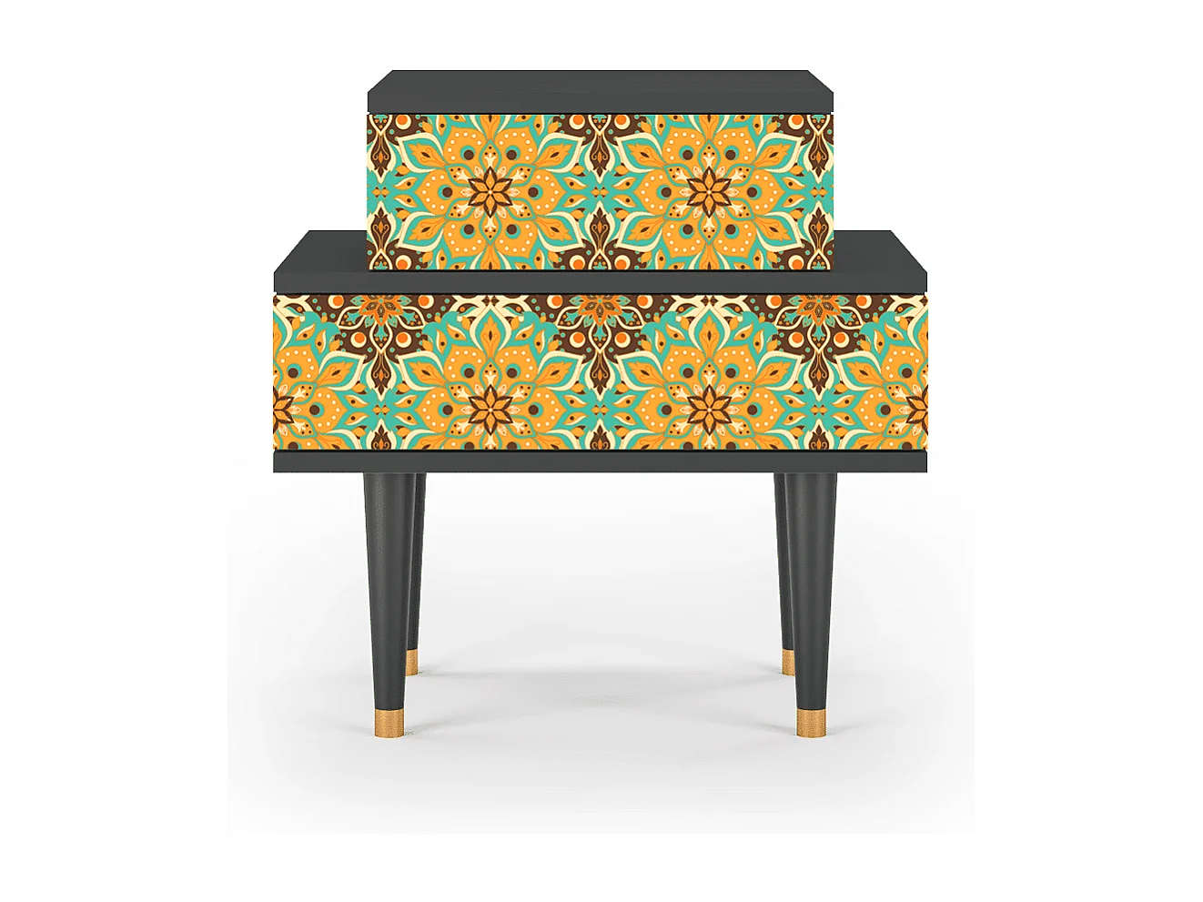 Table de nuit - 58х58х41 cm - NS1 - Indian Spices, Anthracite