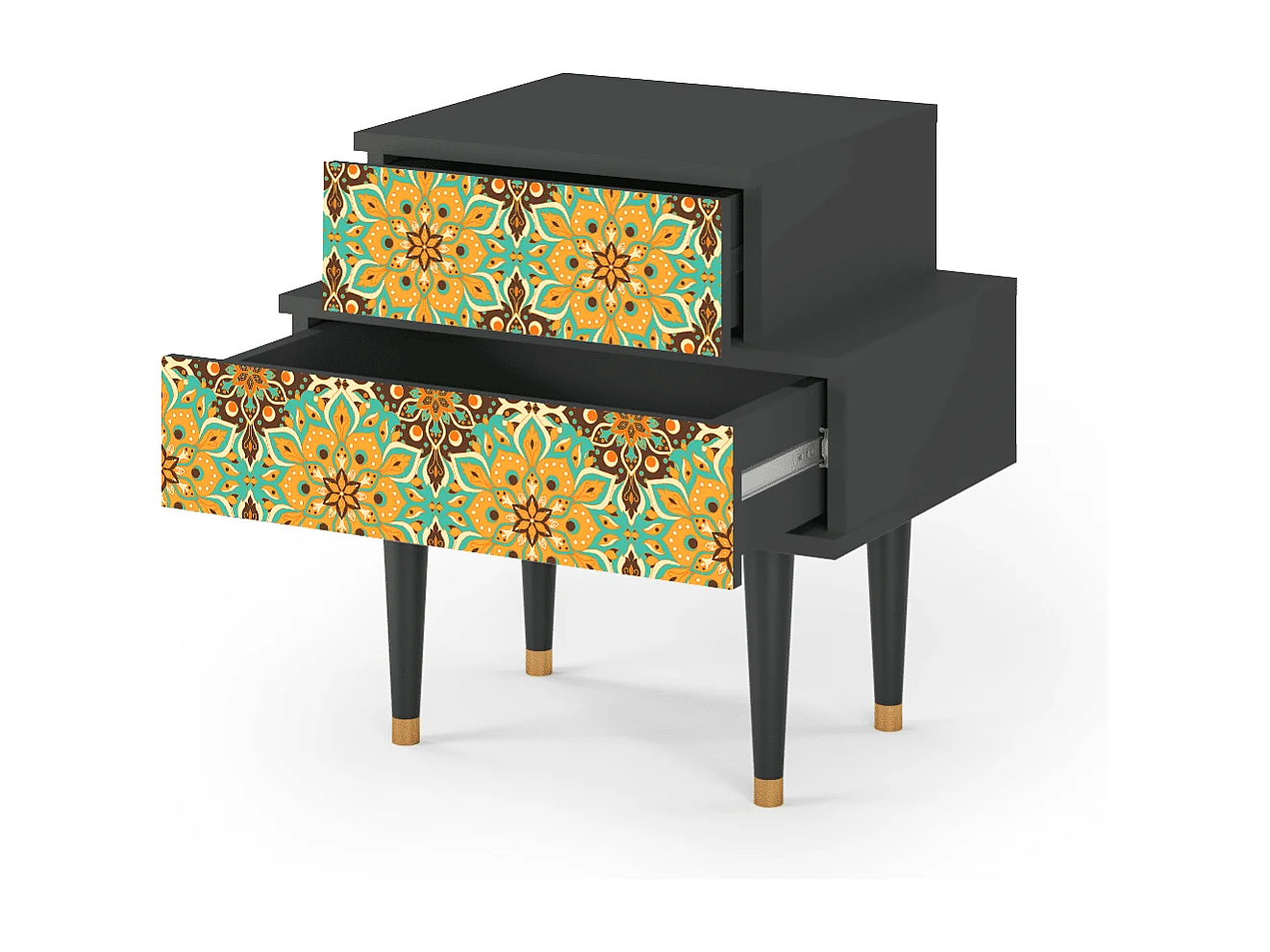 Table de nuit - 58х58х41 cm - NS1 - Indian Spices, Anthracite