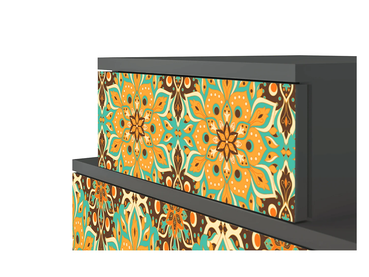 Table de nuit - 58х58х41 cm - NS1 - Indian Spices, Anthracite