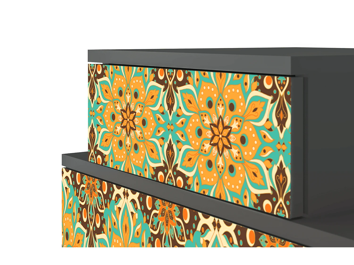 Mesita de noche - 58х58х41 cm - NS1 - Indian Spices, Antracita