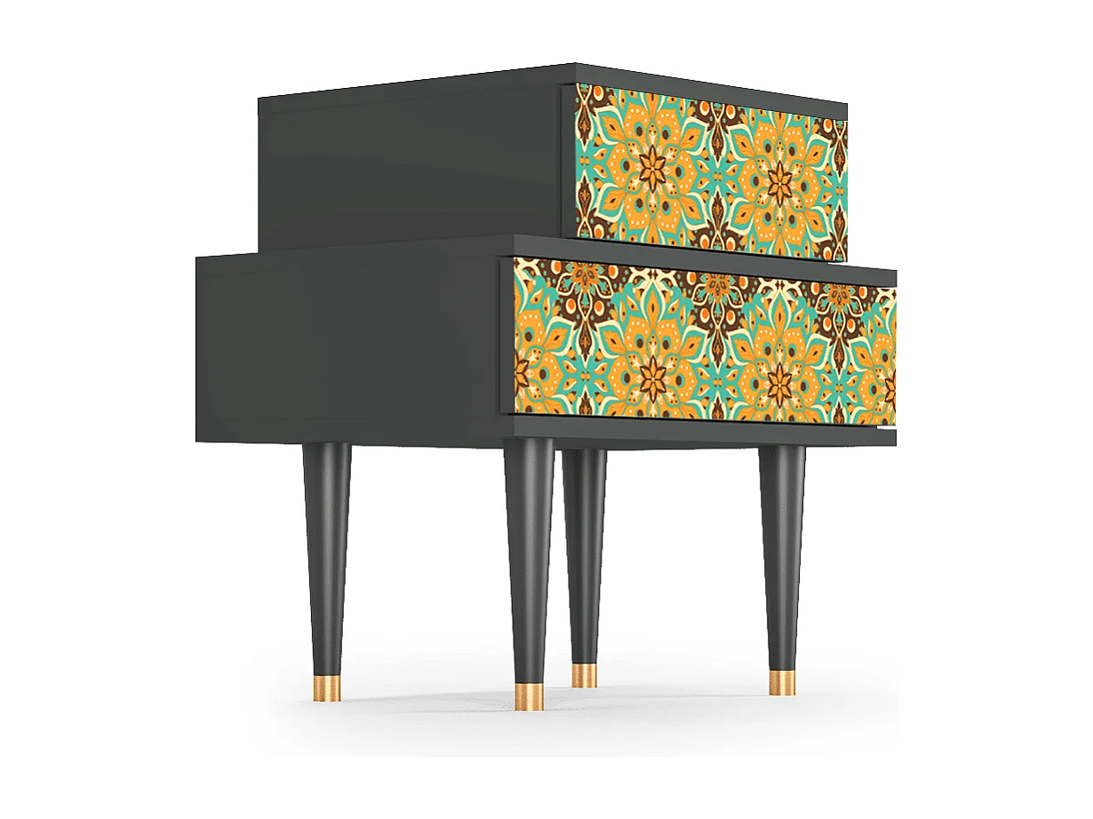 Stolik nocny - 58х58х41 cm - NS1 - Indian Spices, Antracyt