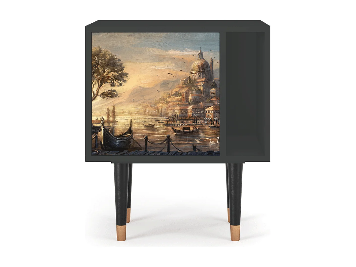 Nachtkastje - 57х69х48 cm - S2 - Venice, Antraciet