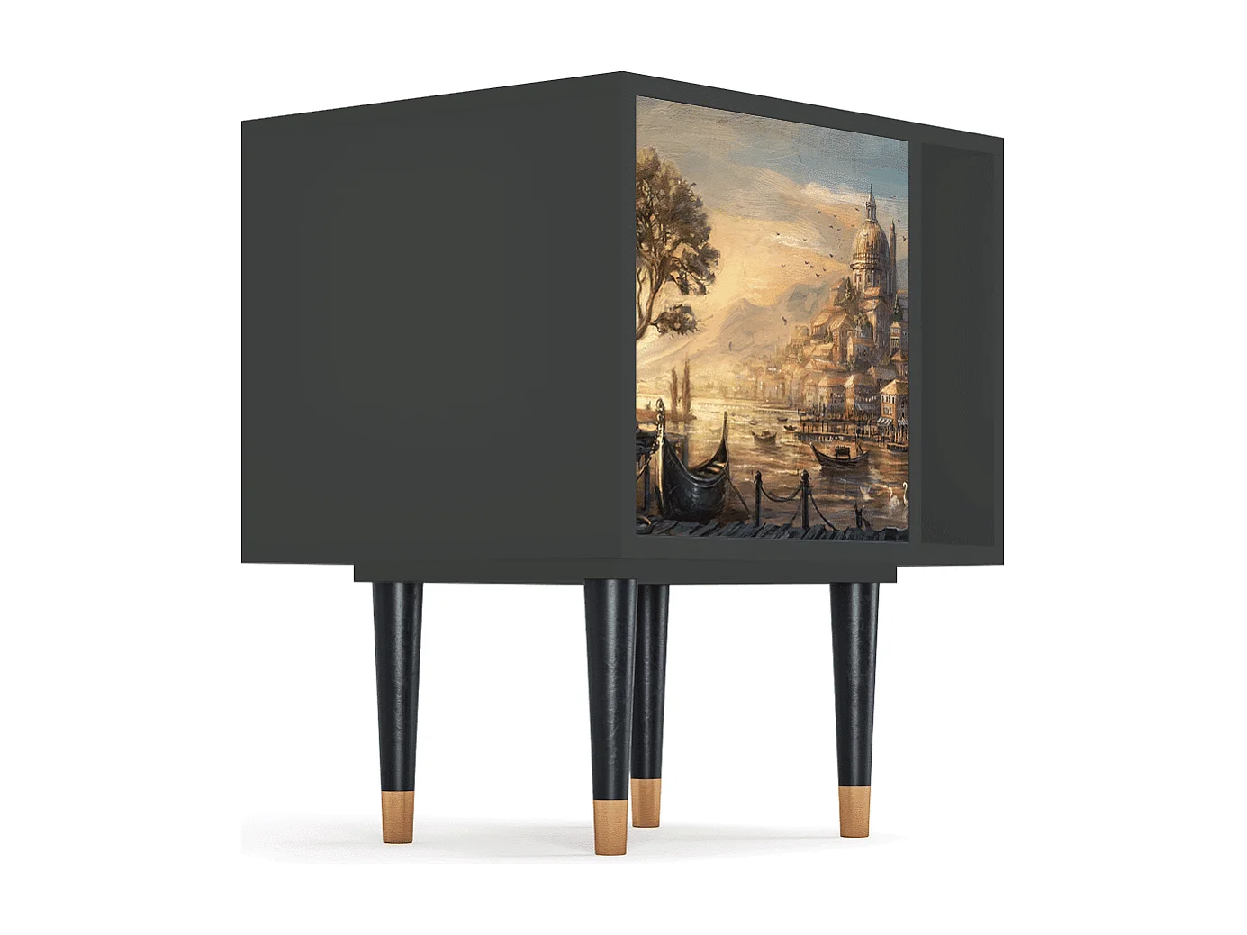 Nachtkastje - 57х69х48 cm - S2 - Venice, Antraciet