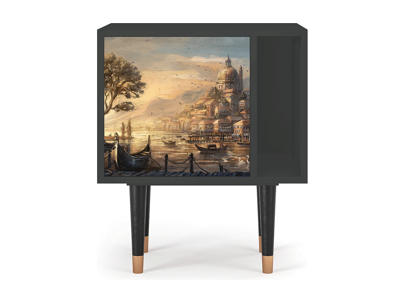 Table de nuit - 57х69х48 cm - S2 - Venice, Anthracite