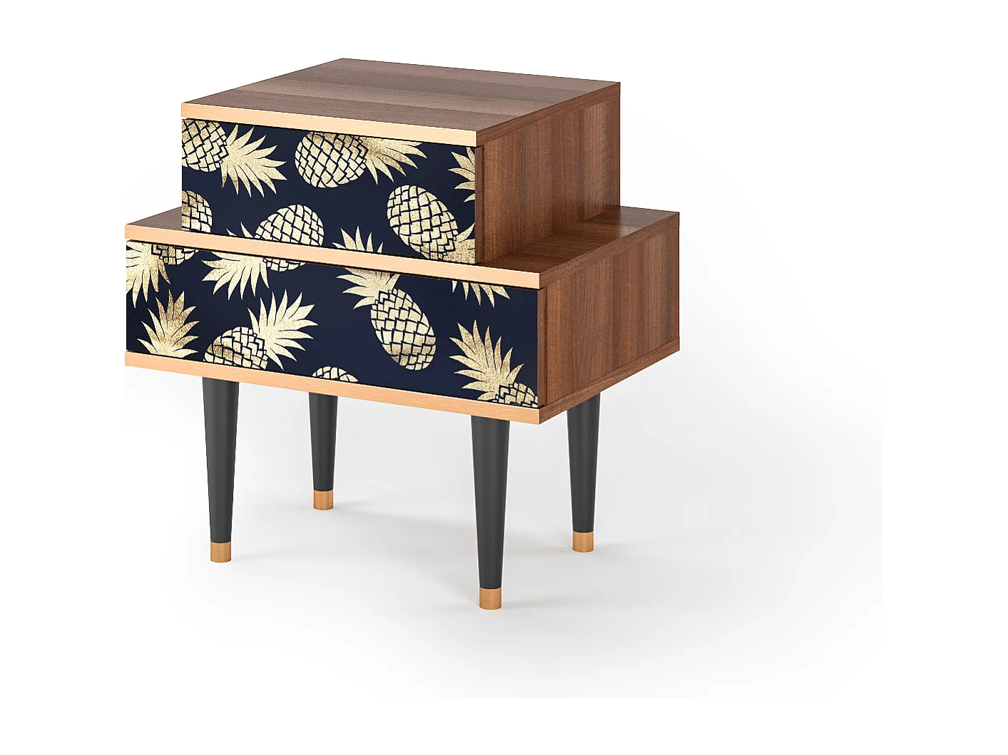 Table de nuit - 58х58х41 cm - NS1 - Sunny Pineaple, Noyer