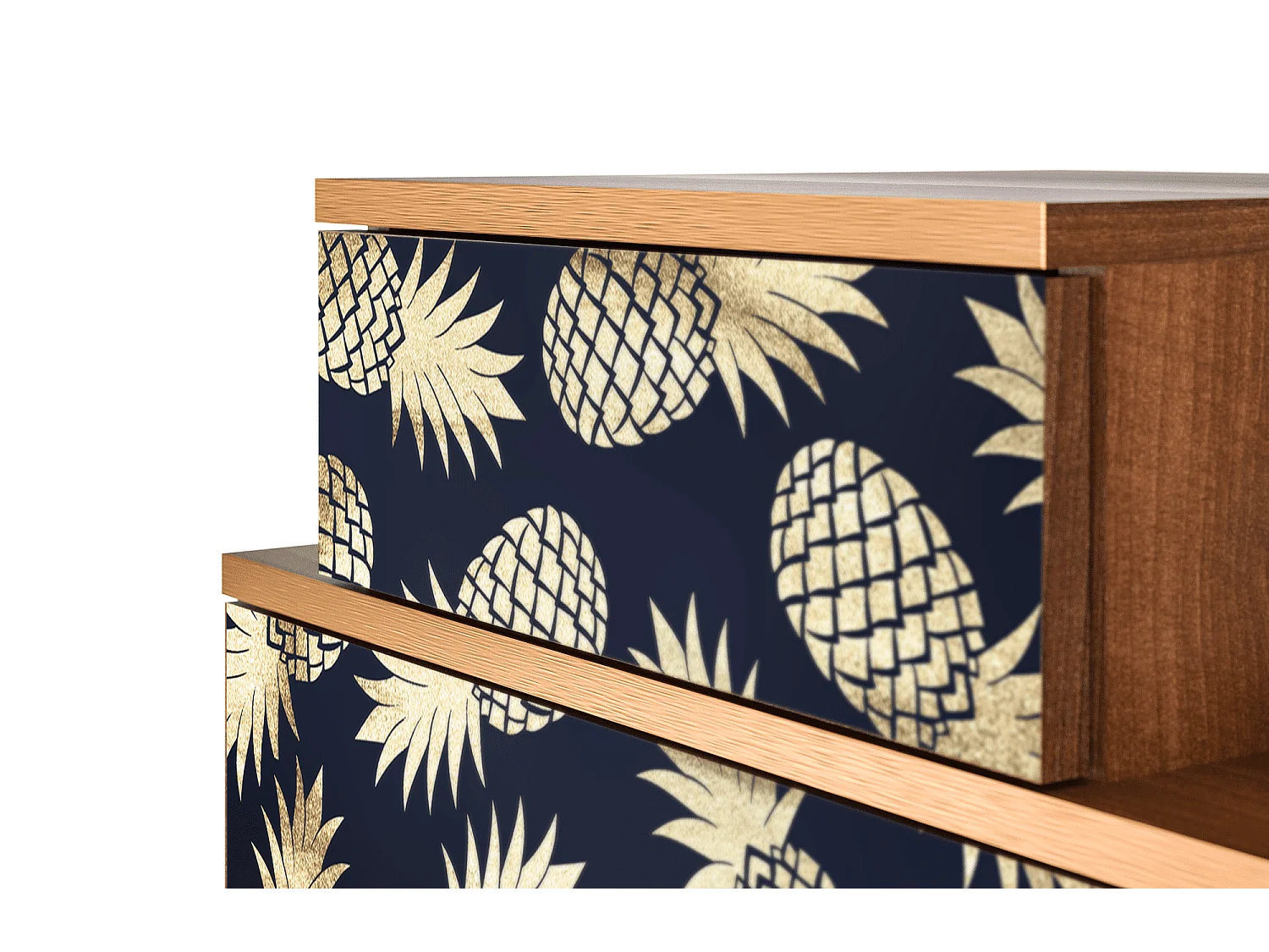 Table de nuit - 58х58х41 cm - NS1 - Sunny Pineaple, Noyer