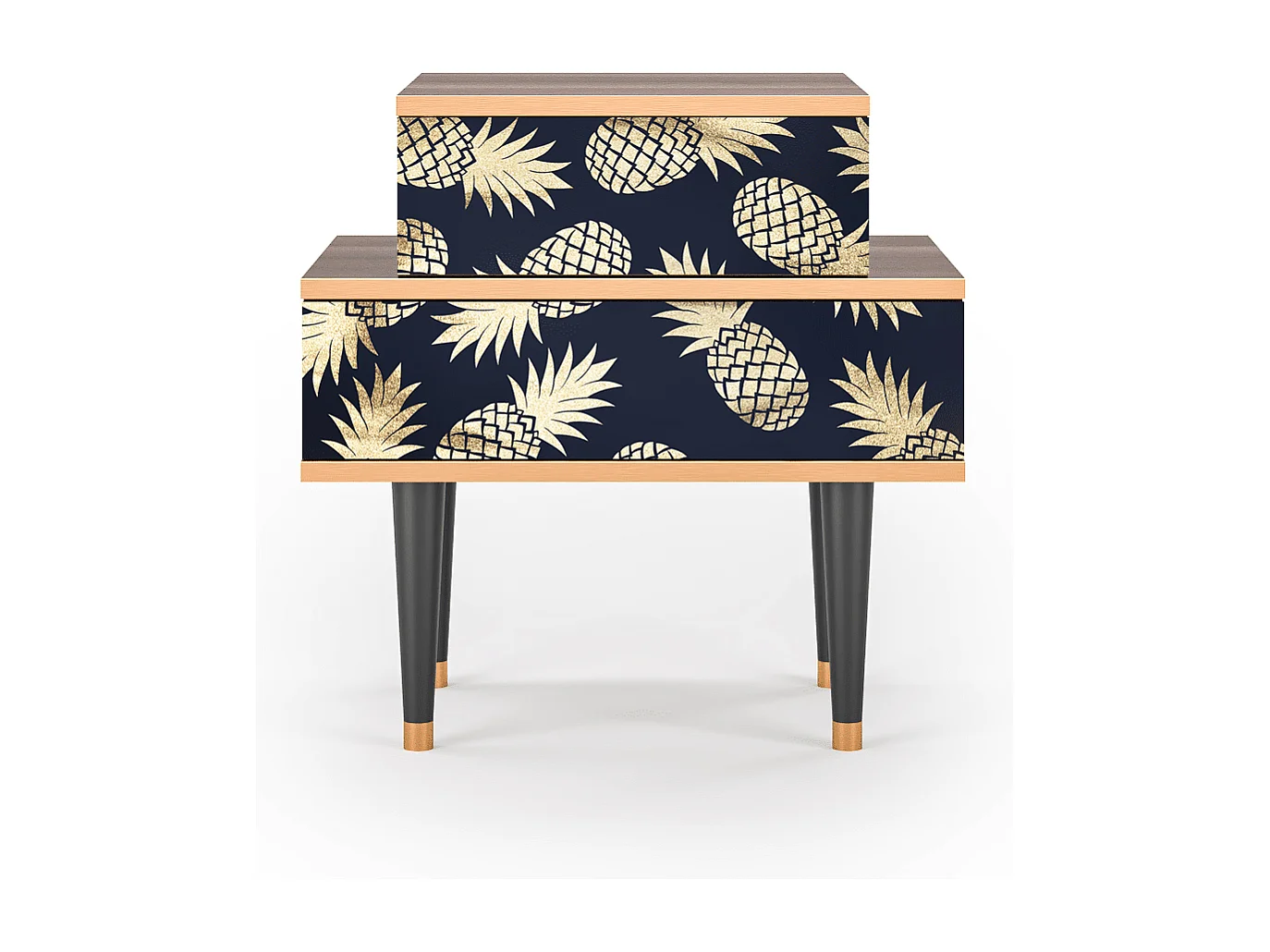 Stolik nocny - 58х58х41 cm - NS1 - Sunny Pineaple, Orzech