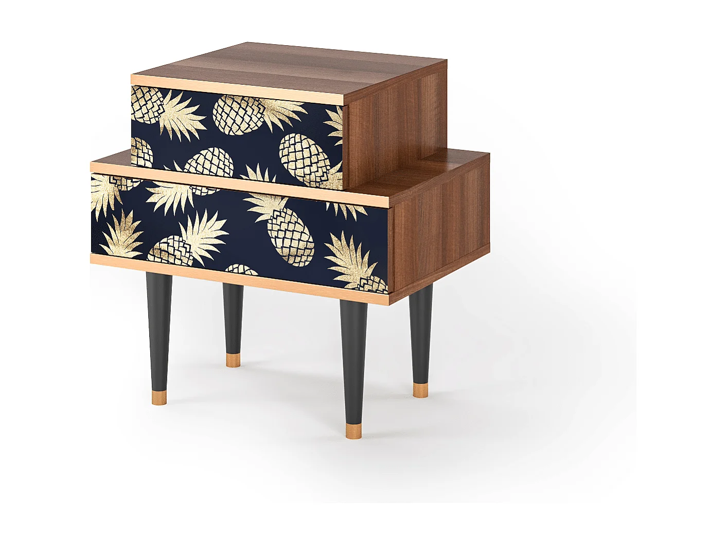 Stolik nocny - 58х58х41 cm - NS1 - Sunny Pineaple, Orzech