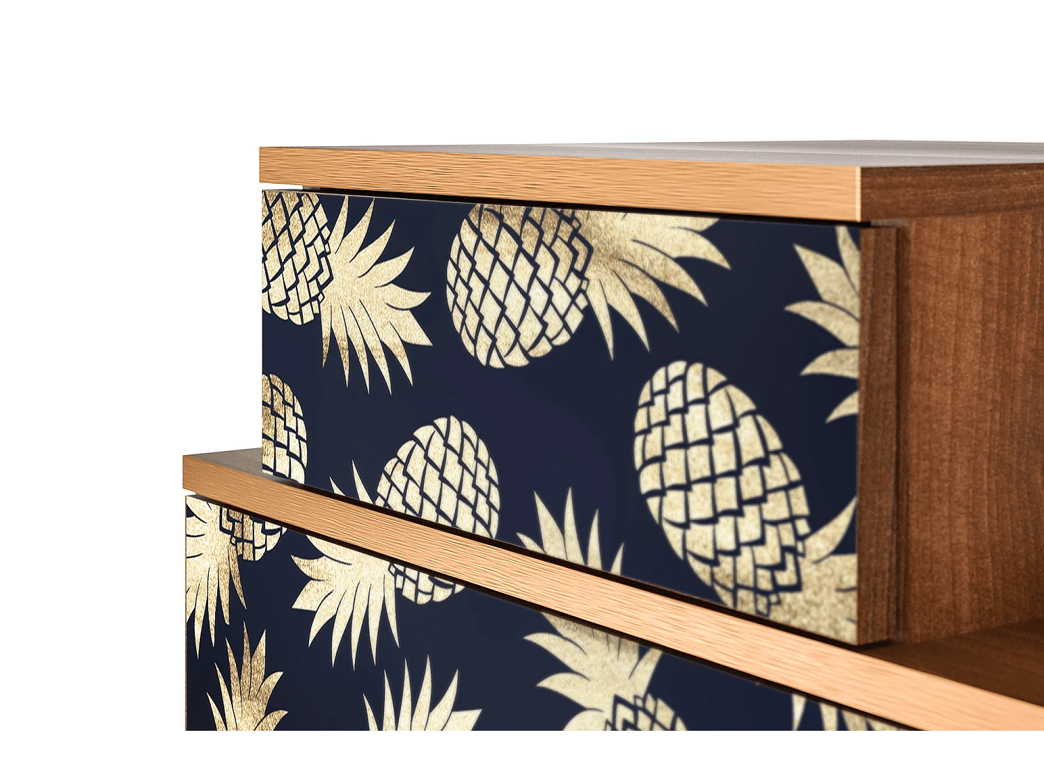 Stolik nocny - 58х58х41 cm - NS1 - Sunny Pineaple, Orzech