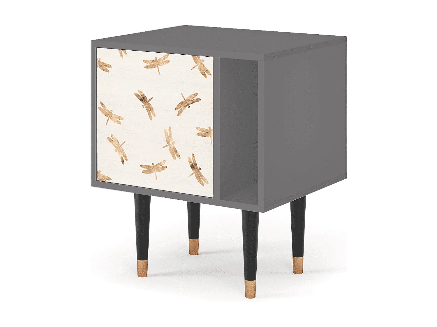 Mesita de noche - 57х69х48 cm - S2 - Nude Dragonflies, Gris