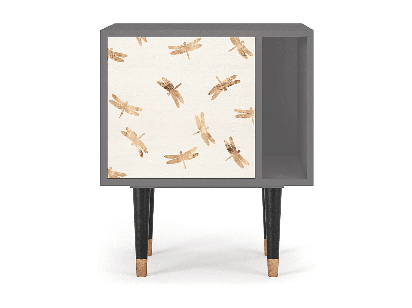 Table de nuit - 57х69х48 cm - S2 - Nude Dragonflies, Gris