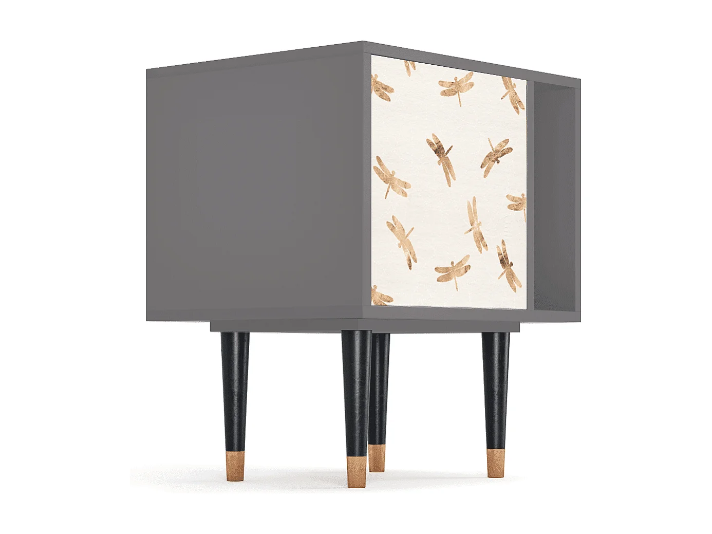 Table de nuit - 57х69х48 cm - S2 - Nude Dragonflies, Gris