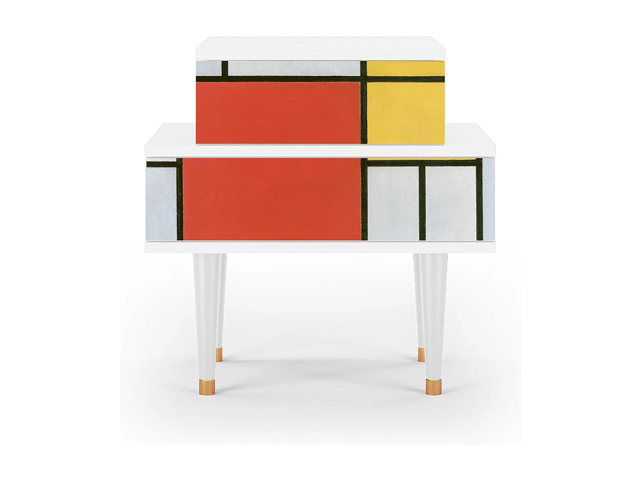 Table de nuit - 58х58х41 cm - NS1 - Composition, Blanc