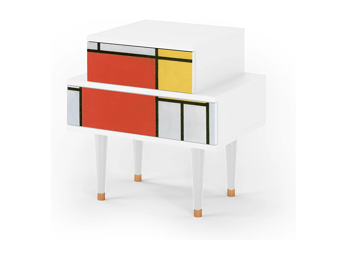 Table de nuit - 58х58х41 cm - NS1 - Composition, Blanc