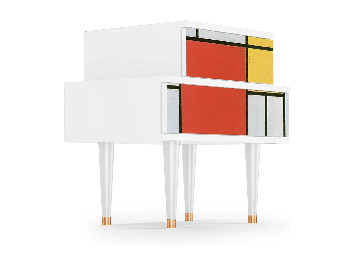 Table de nuit - 58х58х41 cm - NS1 - Composition, Blanc