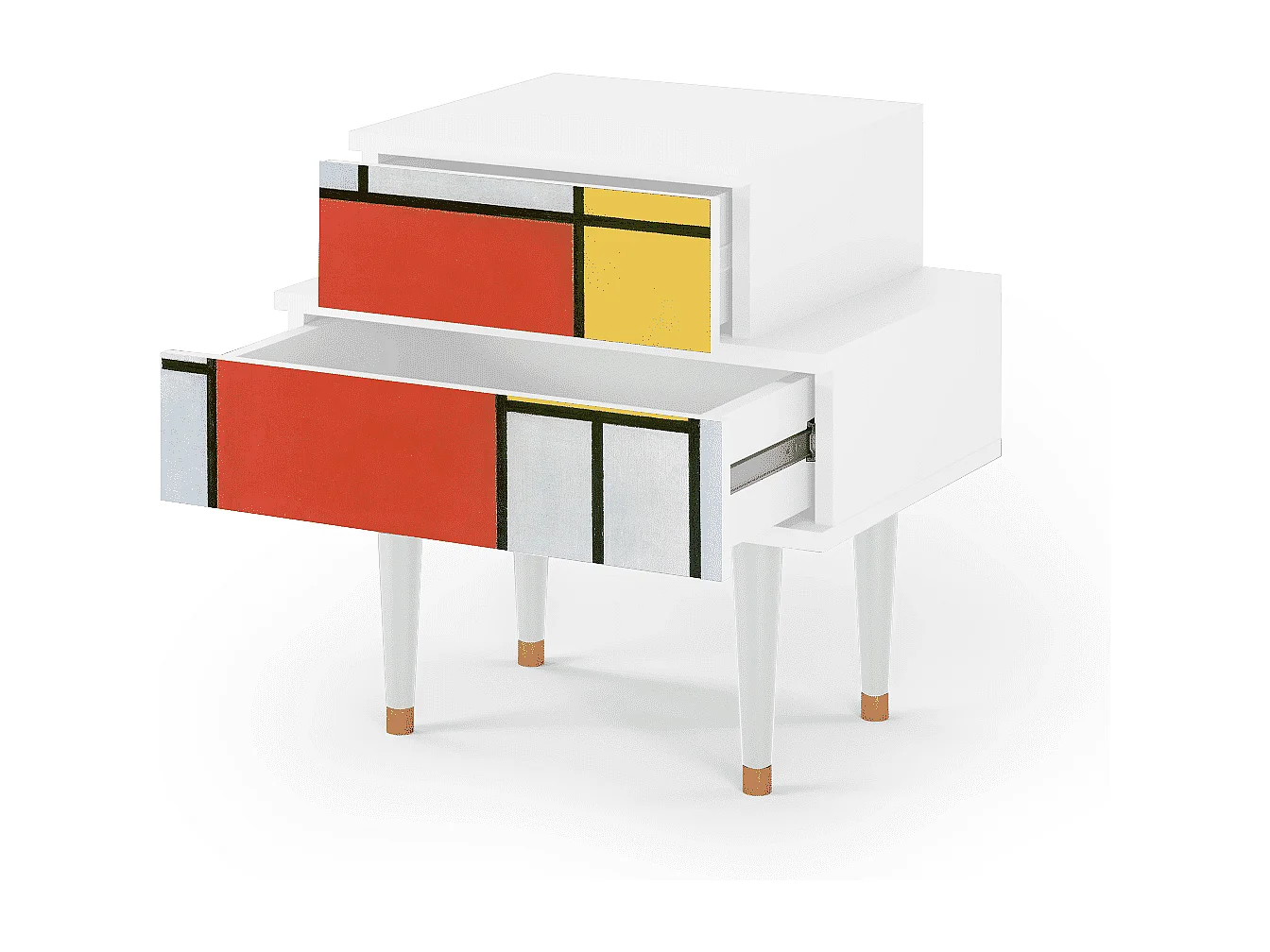 Table de nuit - 58х58х41 cm - NS1 - Composition, Blanc