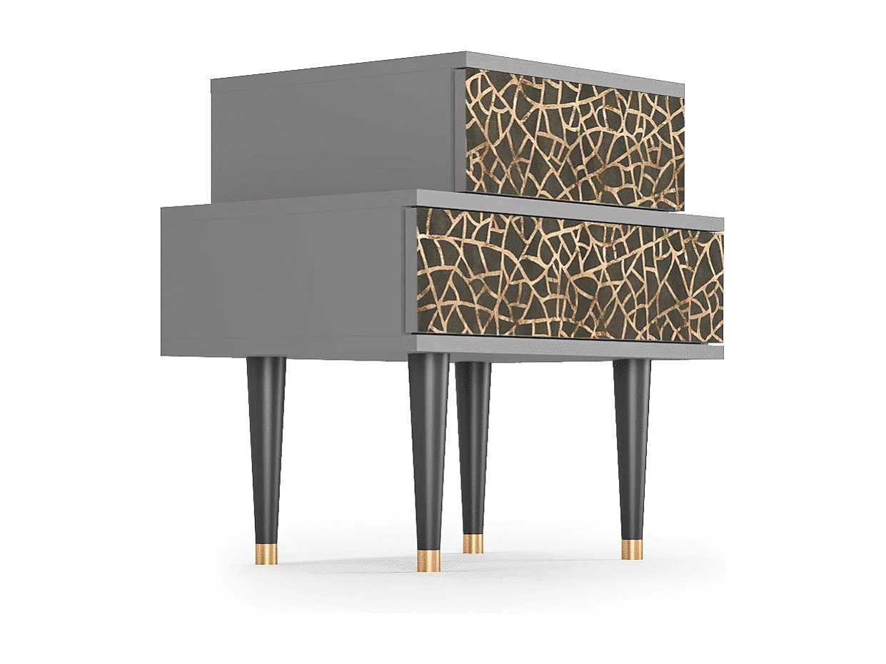 Nachtkastje - 58х58х41 cm - NS1 - Enlarged Leaf, Grijs