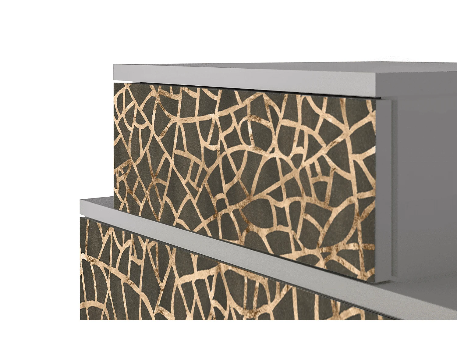 Nachtkastje - 58х58х41 cm - NS1 - Enlarged Leaf, Grijs