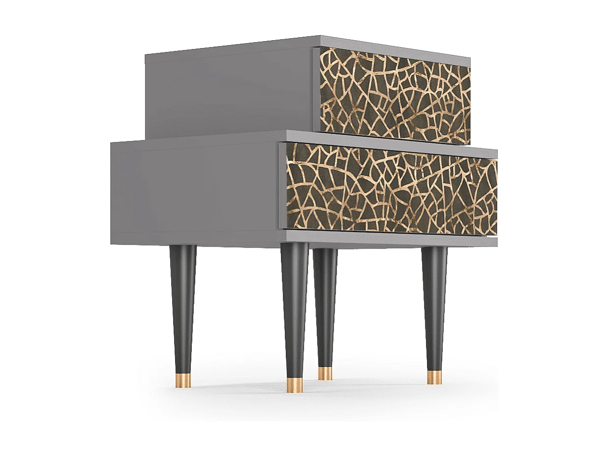 Stolik nocny - 58х58х41 cm - NS1 - Enlarged Leaf, Szary