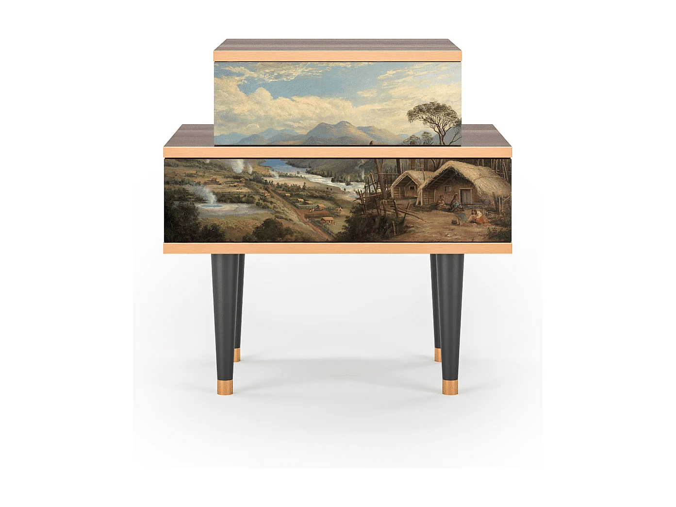 Criado-mudo - 58х58х41 cm - NS1 - View Across the Plains , Nogueira