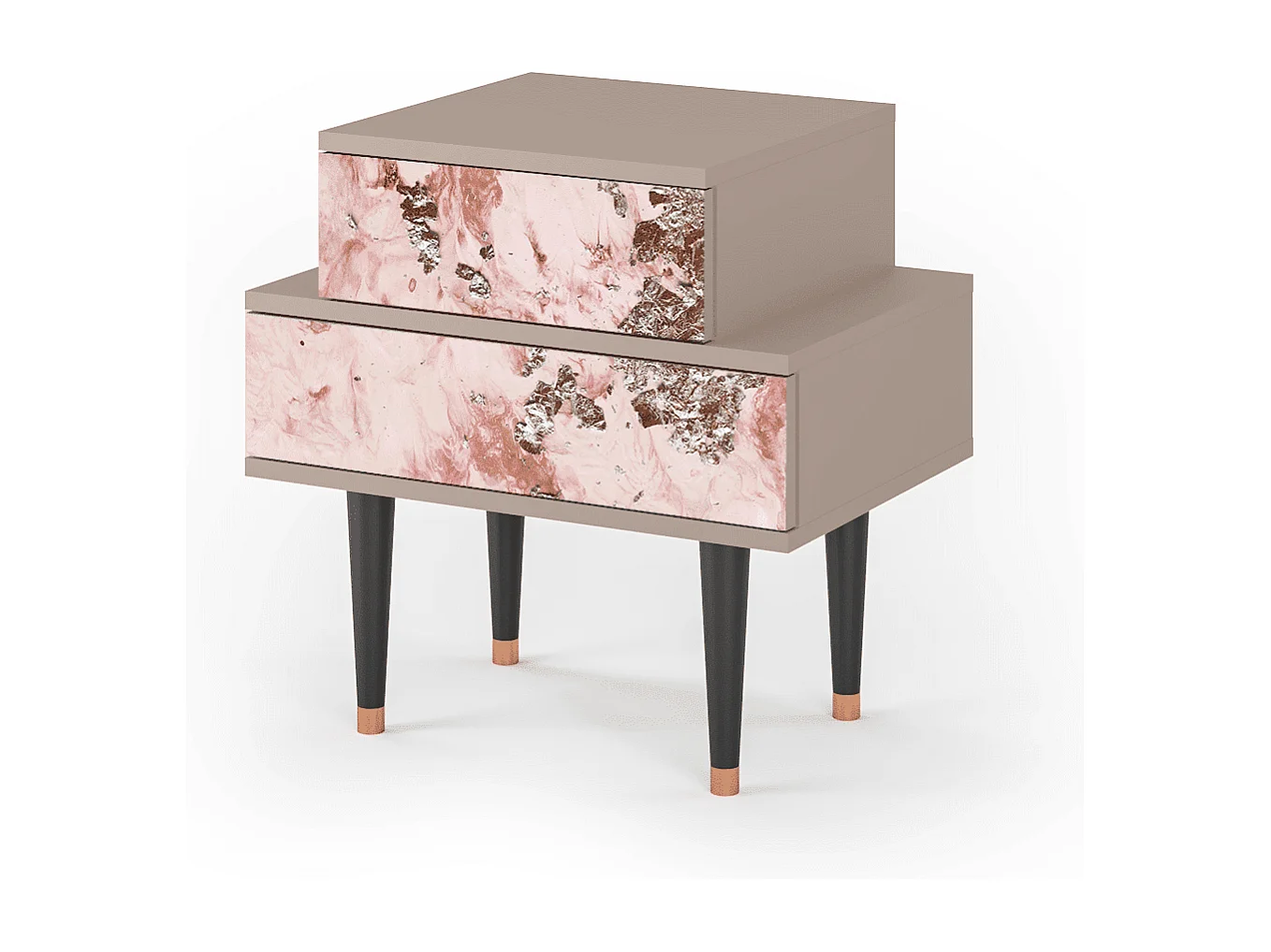 Stolik nocny - 58х58х41 cm - NS1 - Cotton Candy, Latte