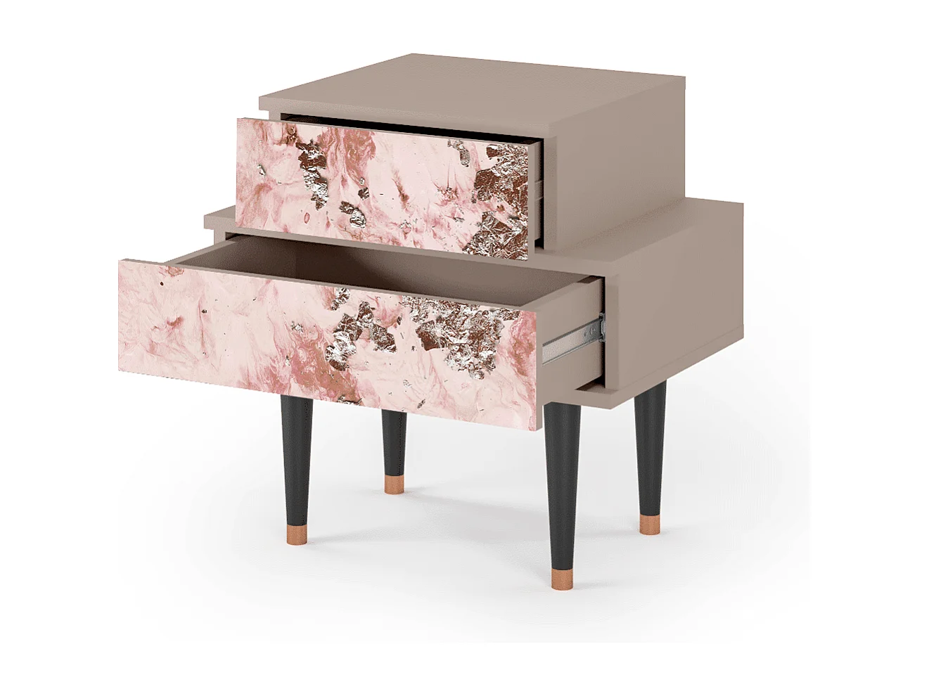 Stolik nocny - 58х58х41 cm - NS1 - Cotton Candy, Latte