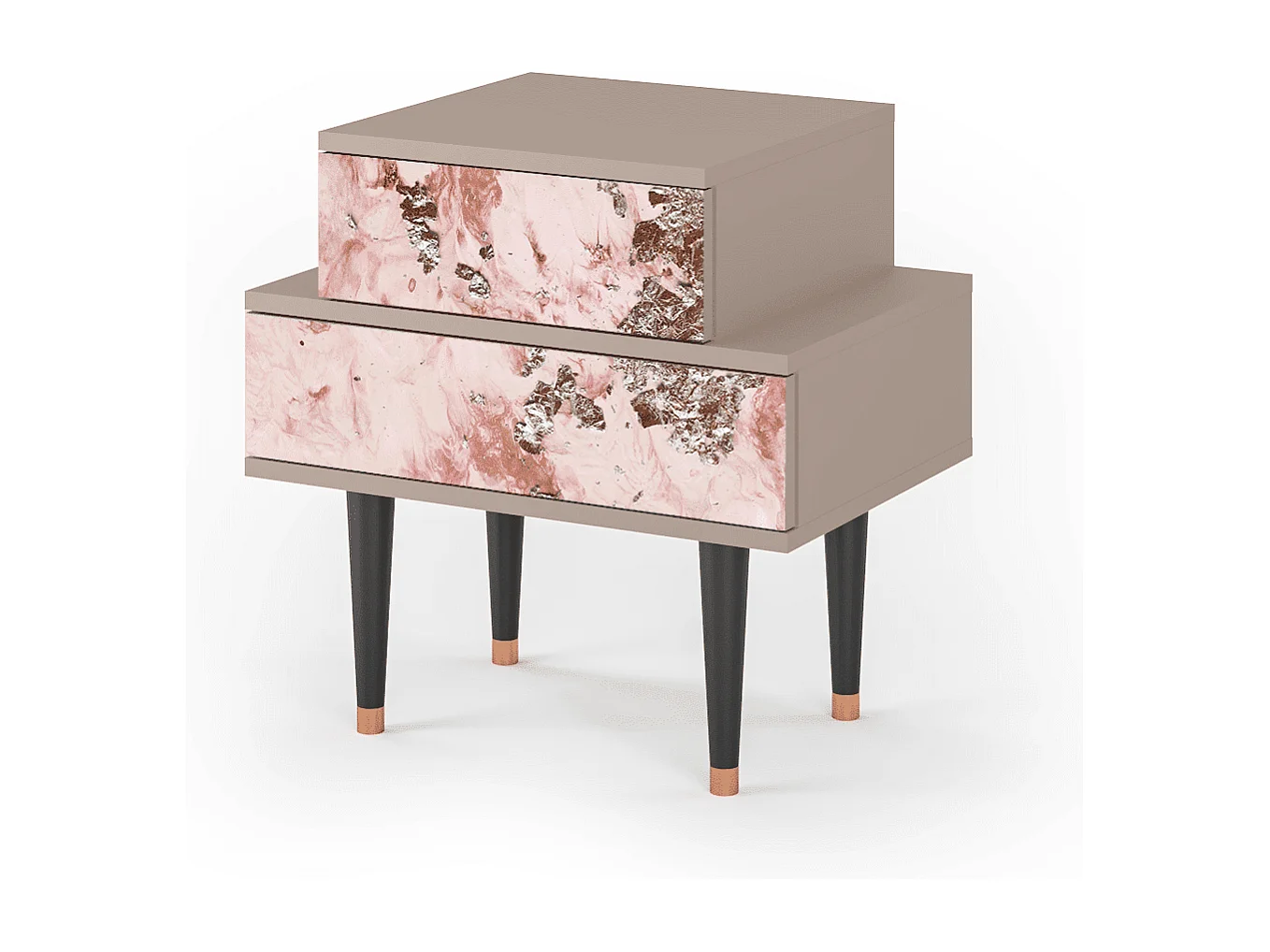 Table de nuit - 58х58х41 cm - NS1 - Cotton Candy, Latte