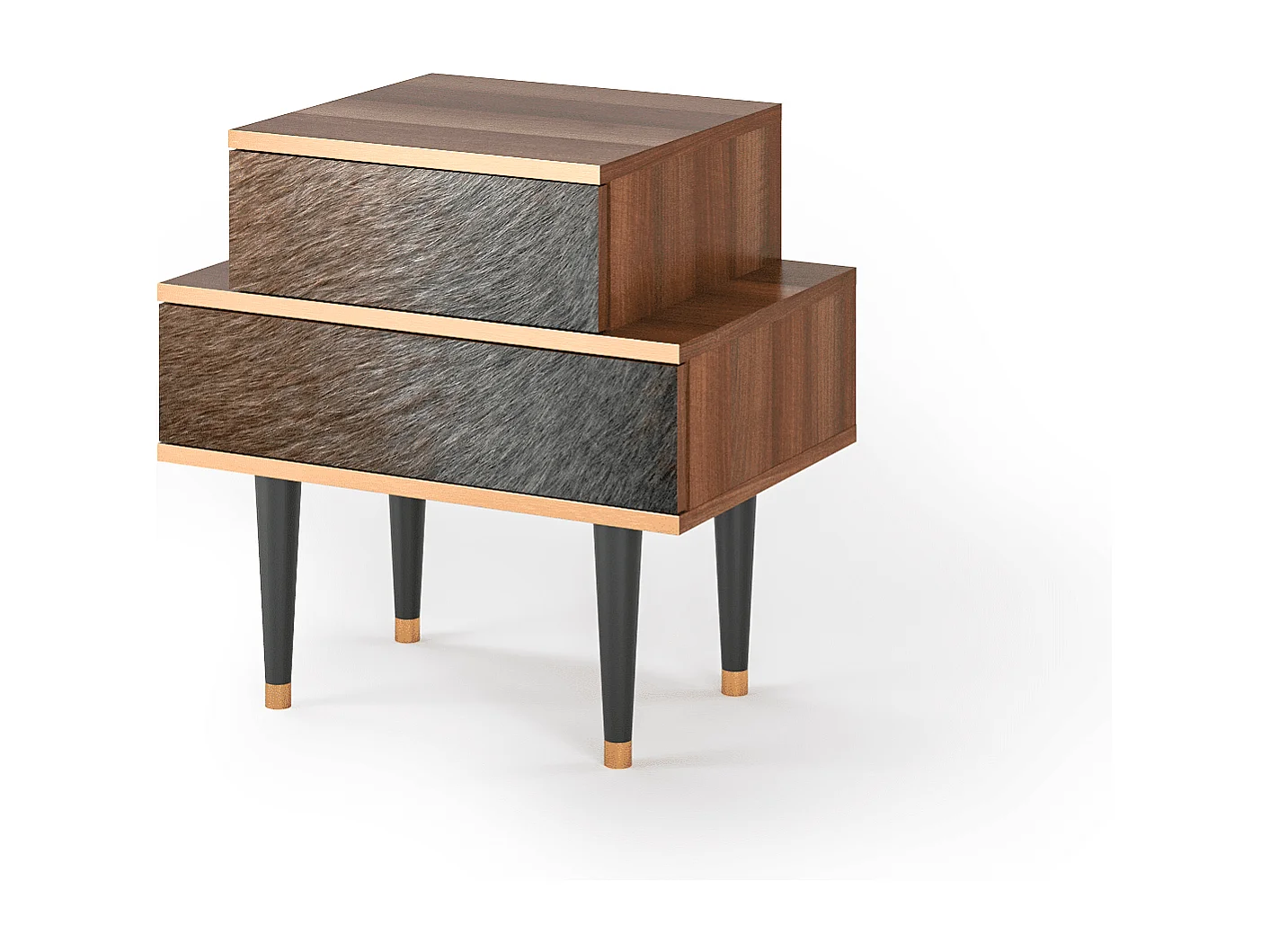 Table de nuit - 58х58х41 cm - NS1 - Peanut Hair, Noyer