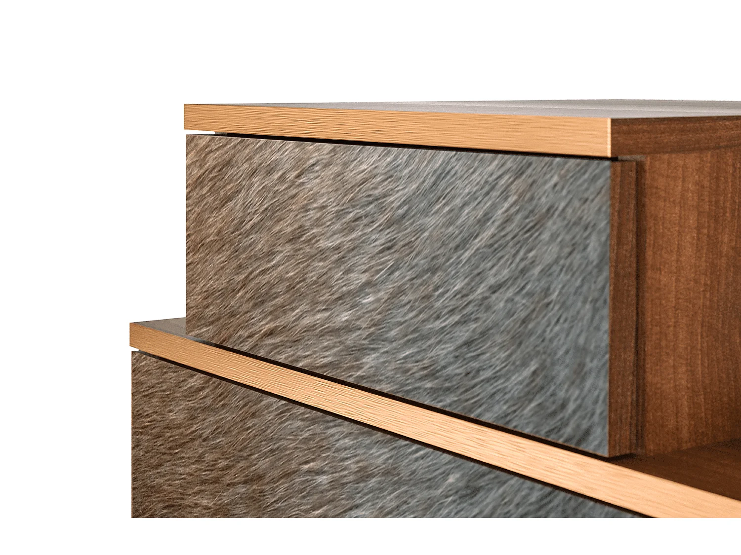 Table de nuit - 58х58х41 cm - NS1 - Peanut Hair, Noyer