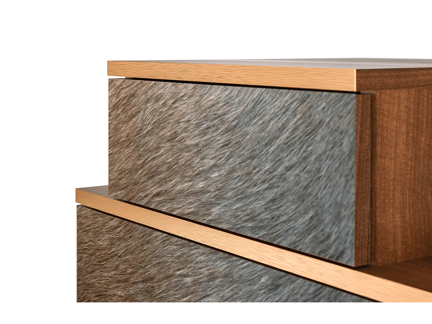 Table de nuit - 58х58х41 cm - NS1 - Peanut Hair, Noyer