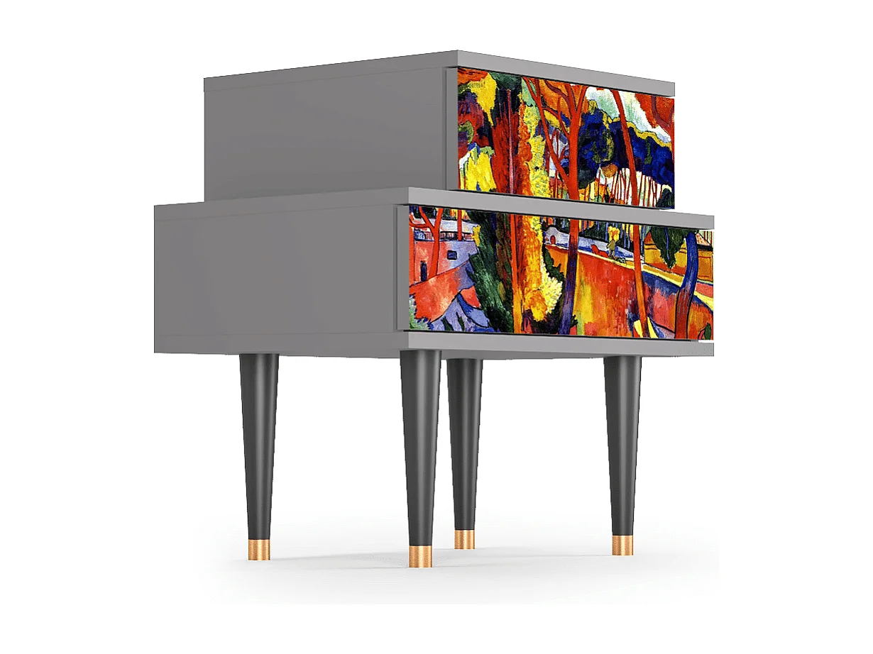 Nachttisch - 58х58х41 cm - NS1 - The Turning Road, Grau