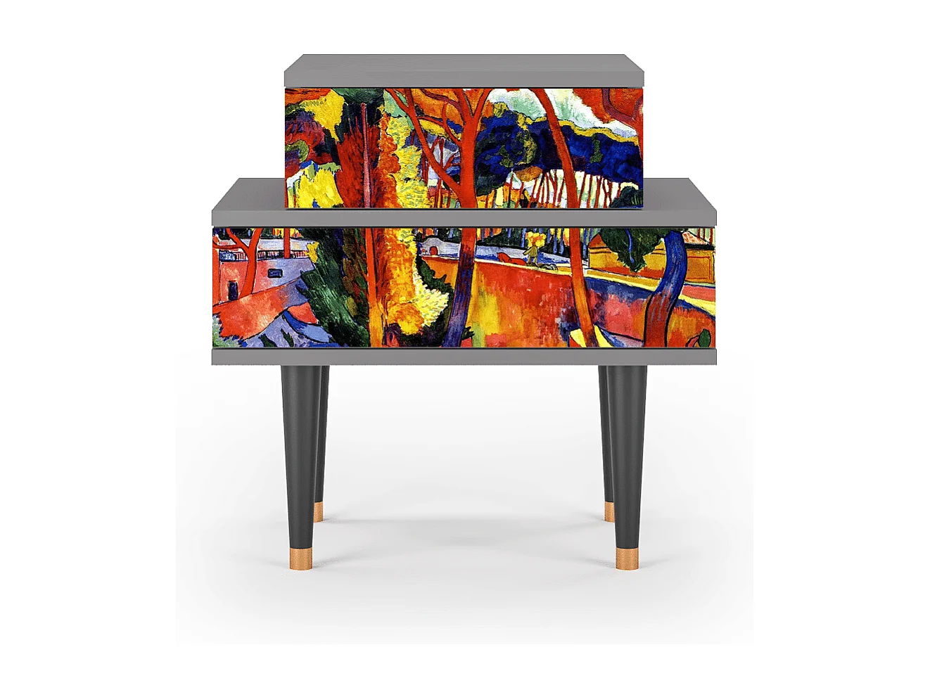 Table de nuit - 58х58х41 cm - NS1 - The Turning Road, Gris