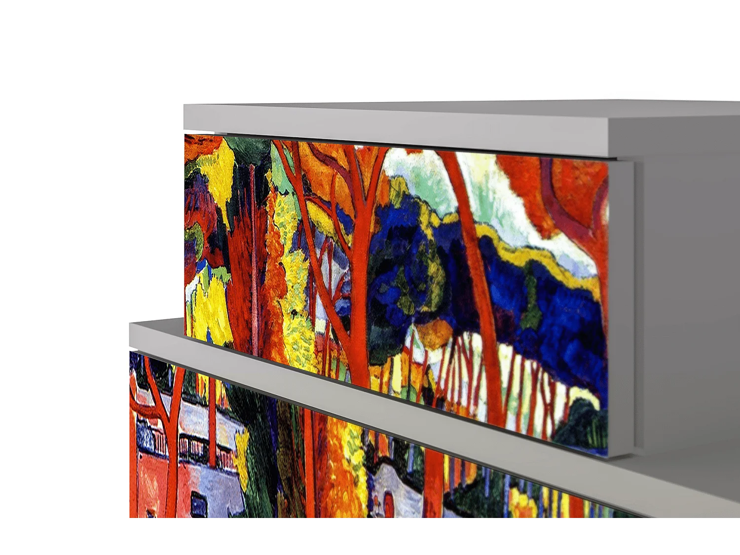 Stolik nocny - 58х58х41 cm - NS1 - The Turning Road, Szary