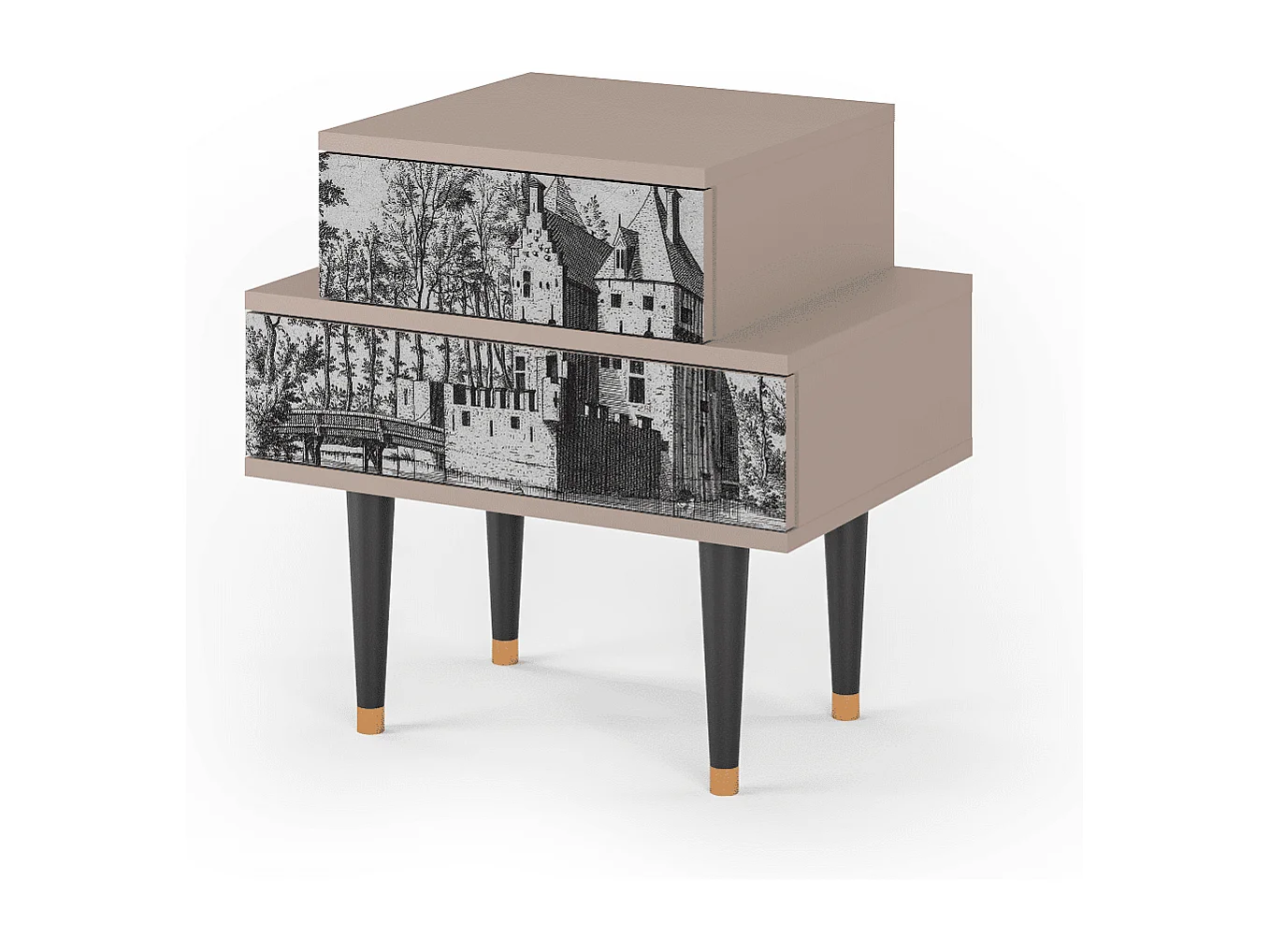 Table de nuit - 58х58х41 cm - NS1 - Castle by Breugel, Latte