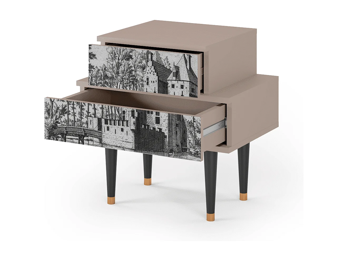 Table de nuit - 58х58х41 cm - NS1 - Castle by Breugel, Latte