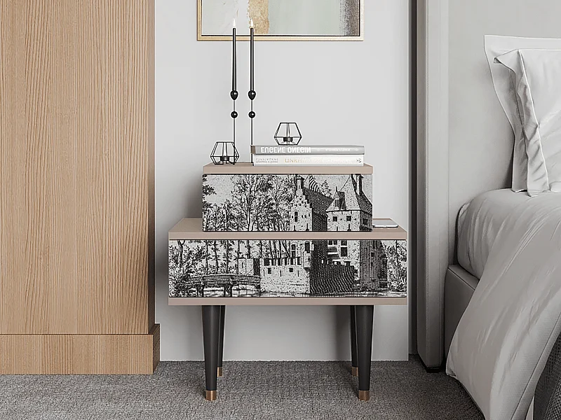 Table de nuit - 58х58х41 cm - NS1 - Castle by Breugel, Latte