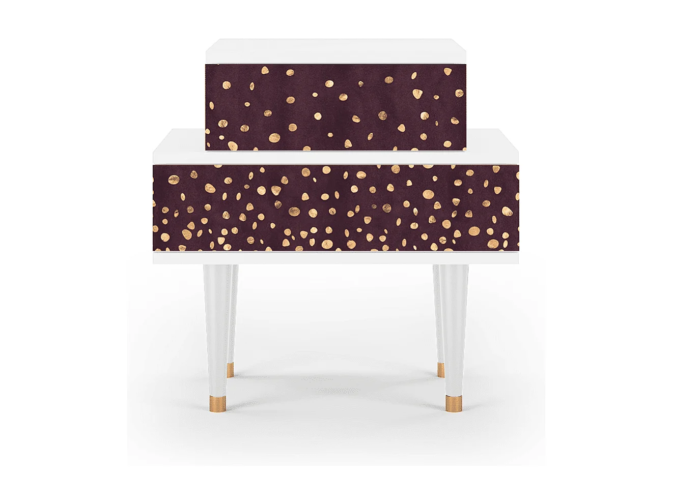 Mesita de noche - 58х58х41 cm - NS1 - Glowworms, Blanco