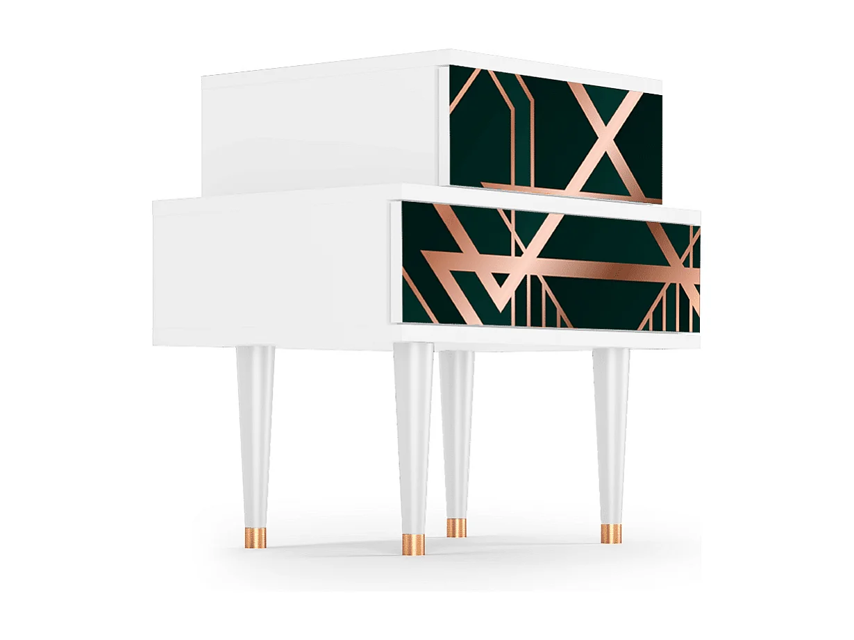 Mesita de noche - 58х58х41 cm - NS1 - Glowworms, Blanco