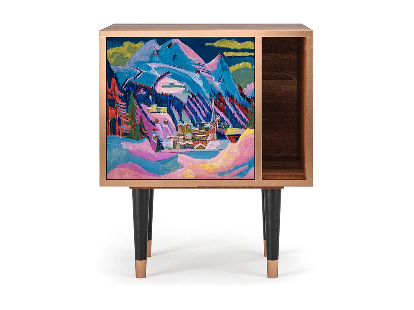 Nachttisch - 57х69х48 cm - S2 - Davos Winter, Walnuss