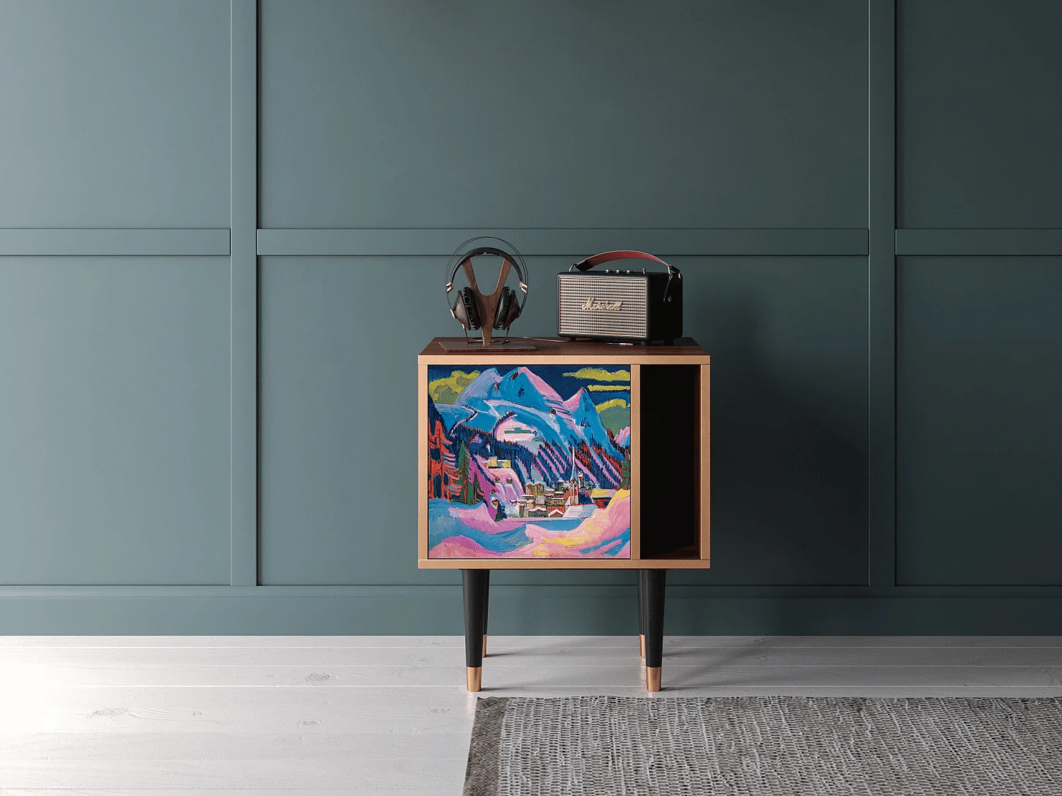 Table de nuit - 57х69х48 cm - S2 - Davos Winter, Noyer