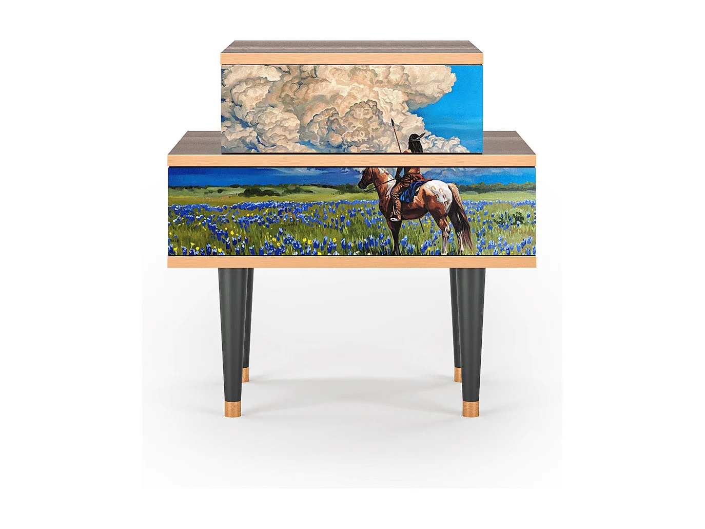 Table de nuit - 58х58х41 cm - NS1 - Thunderheads by Dean, Noyer