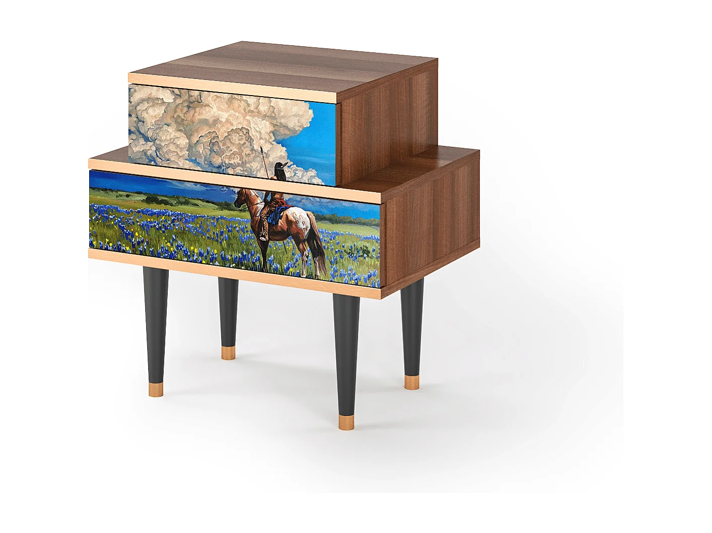 Table de nuit - 58х58х41 cm - NS1 - Thunderheads by Dean, Noyer